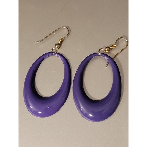 Purple Dangling stainless steel Drop Earrings - Picture 1 of 4
